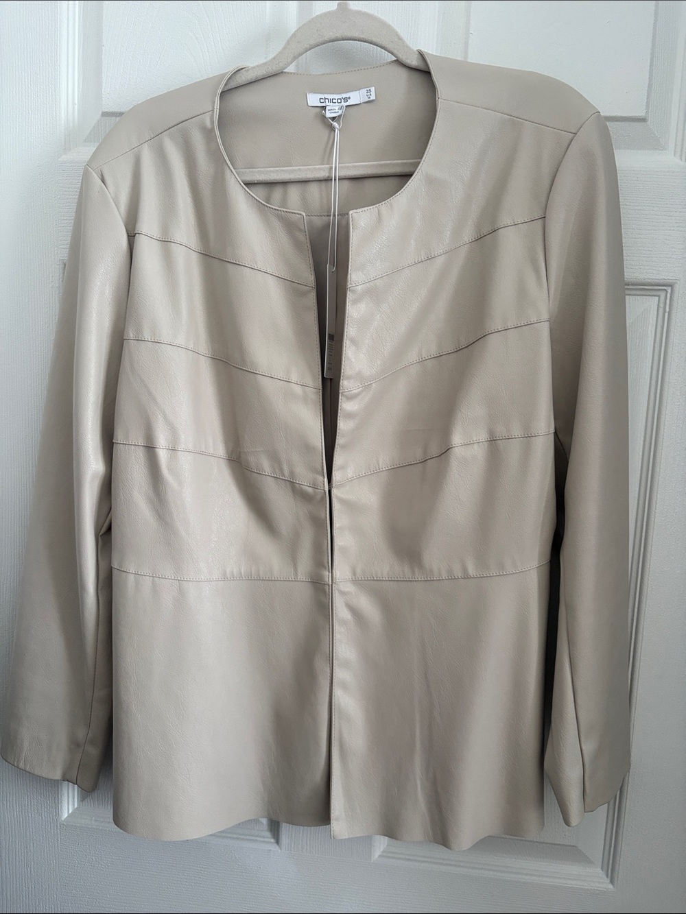 Chico's Light Oak Peplum Jacket
